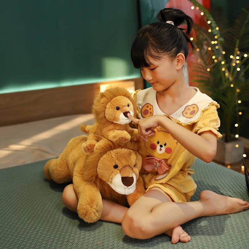 

Kawii имитация льва плюшевая игрушка мама ребенок реалистичные животные креативная Подушка Декор для комнаты подушка для кровати Спящая фирма кукла