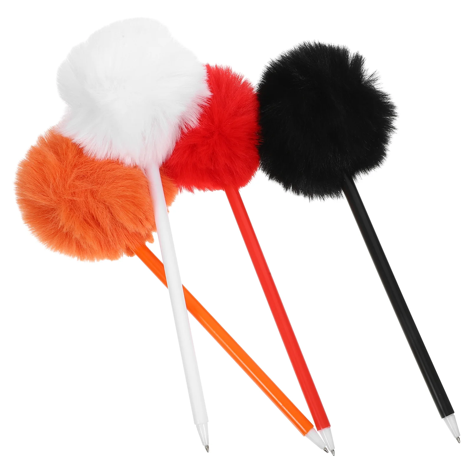 4 Pcs Ball Point Pens Smooth Writing Ballpoint Fluffy Student Students Sign Plush Office