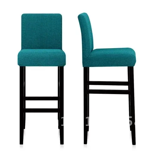 

1/2/4/6 Pcs Solid Color Jacquard Fabric Short Back Chair Cover Removeable Washable Seat Cover Slipcover Hotel Bar Chair Covers