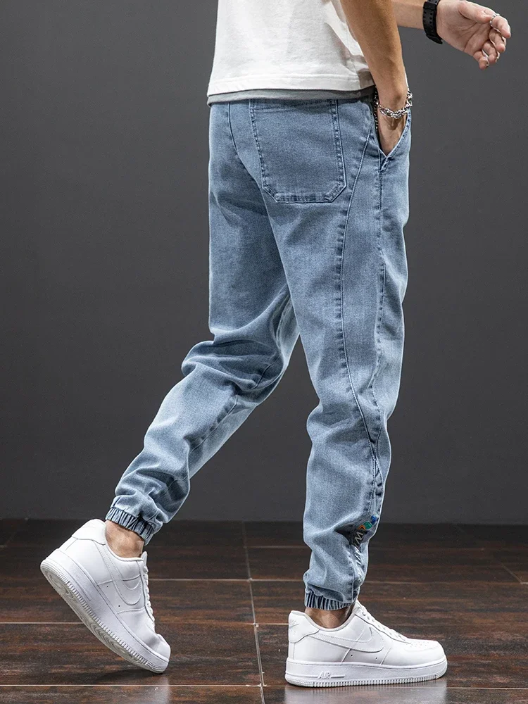 Cargo Jeans Spring Summer Black Blue Cargo Jeans Men Streetwear Denim Jogger Pants Men Baggy Harem Jean Trousers Plus Size M-8XL