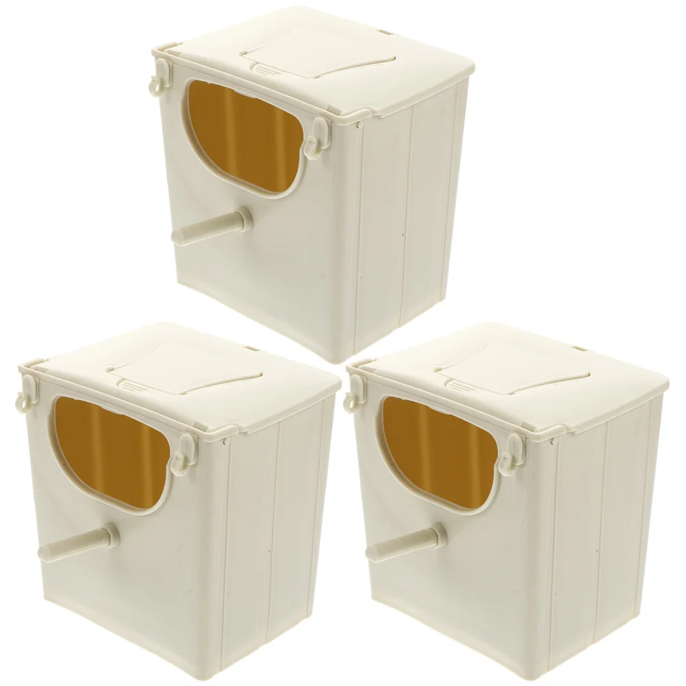 

3pcs Bird Breading Nest Artificial Nesting Box Bird Nest Plastic Nest Box Hanging Bird Hut