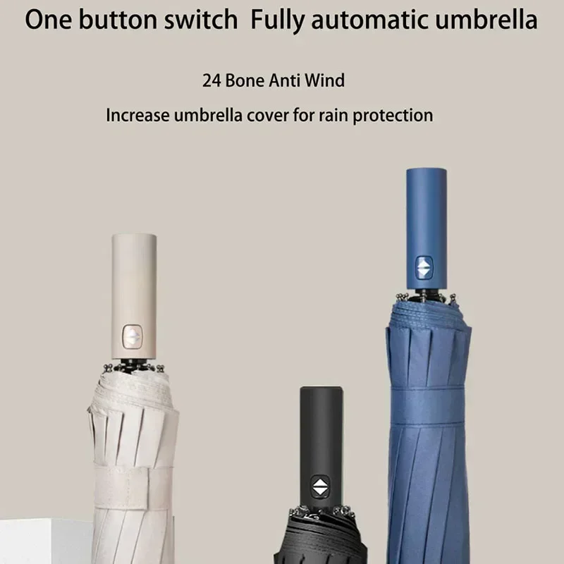 Guarda-chuva totalmente autom&aacute;tico chuva e sol prote&ccedil;&atilde;o solar refor&ccedil;ada prote&ccedil;&atilde;o UV solar guardachuva dobr&aacute;vel