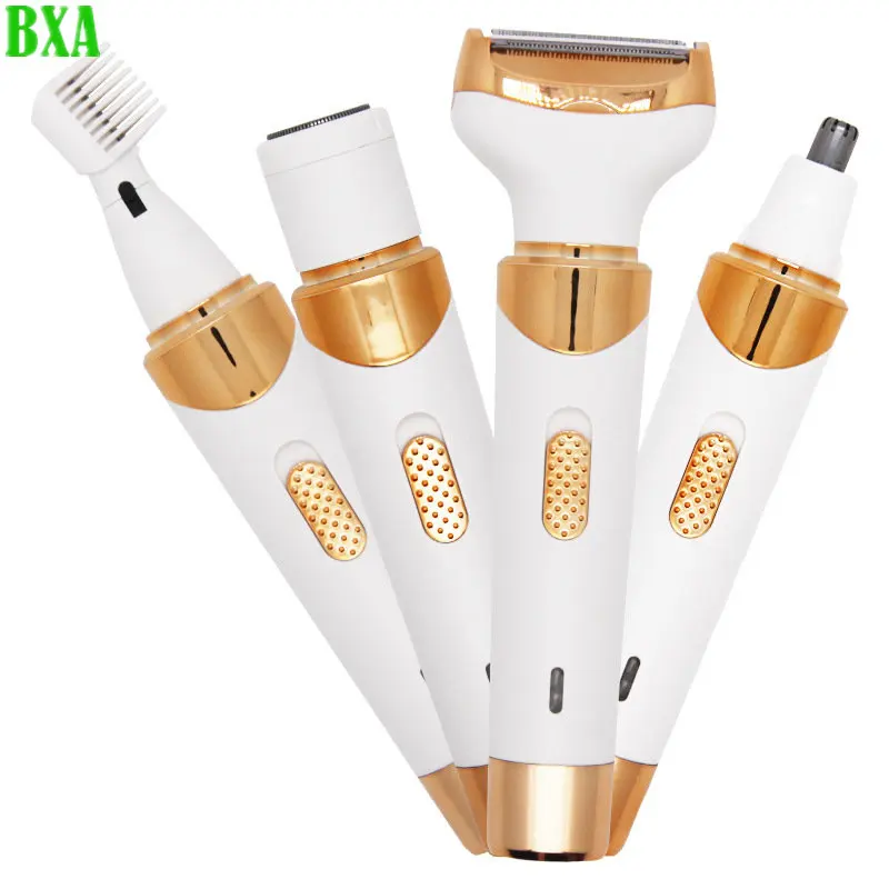 

NEW 4 IN 1 Electric Shaver for Women Cordless Portable Facial Painless Shaver Leg Eyebrow Nose Eyebrow Nose Detachable Head