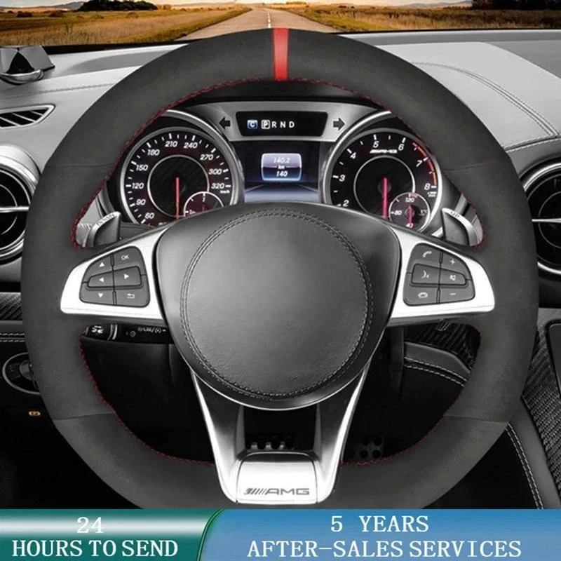 

Индивидуальная искусственная Нескользящая замшевая оплетка для Mercedes-Benz A 45 AMG C 43 63 A-Class AMG CLA 45 S-Class S500