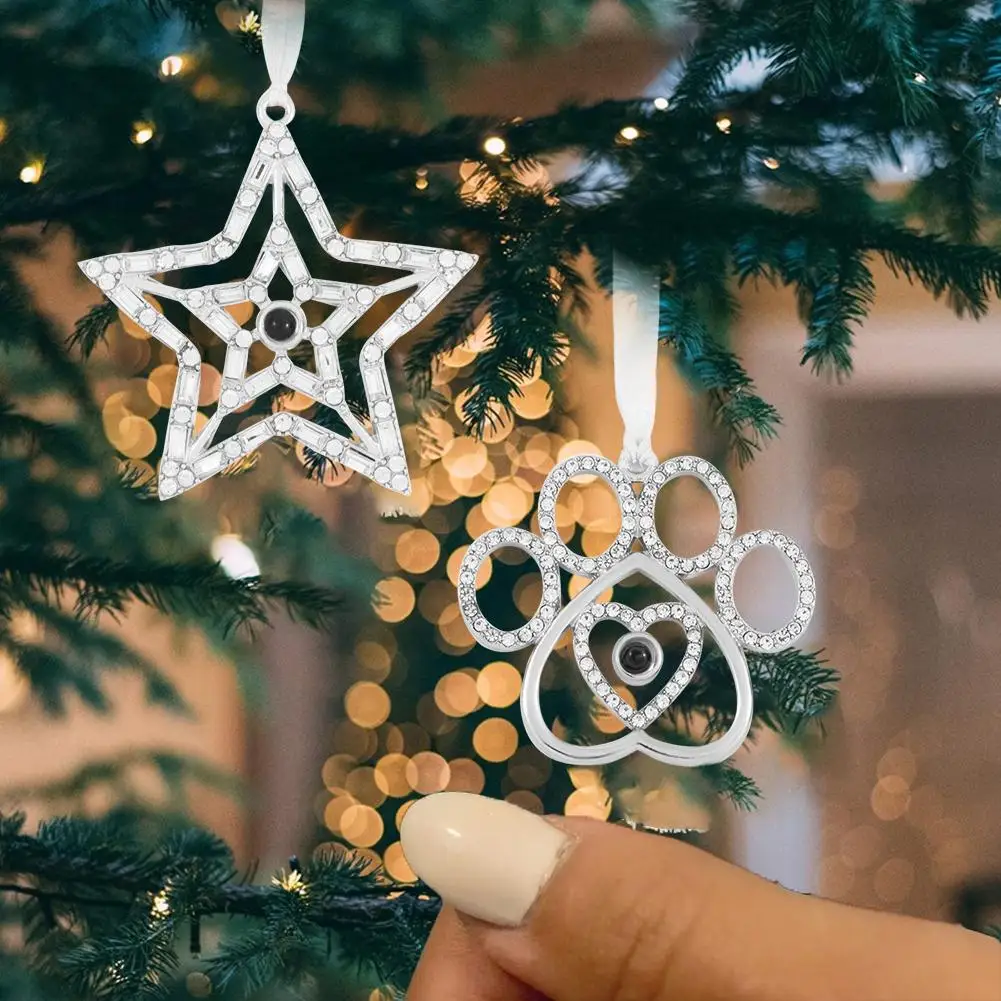 Projection Christmas Ornament With Picture Inside Pendant Christmas Tree Hanging Decoration for Family Friends