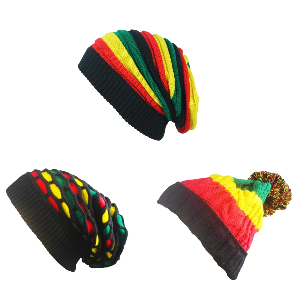 

Unisex Colourful Stripes Knit Hats Winter Warm Outdoor Caps for Men Fashion Rainbow Plaid Women's Beanies gorros para hombres