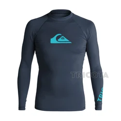 Men's Surfing Swimwear Long Sleeve UV Protection Rash Guard Diving Wear Summer Water Sports Beach Swimming Surf Tight T-shirts