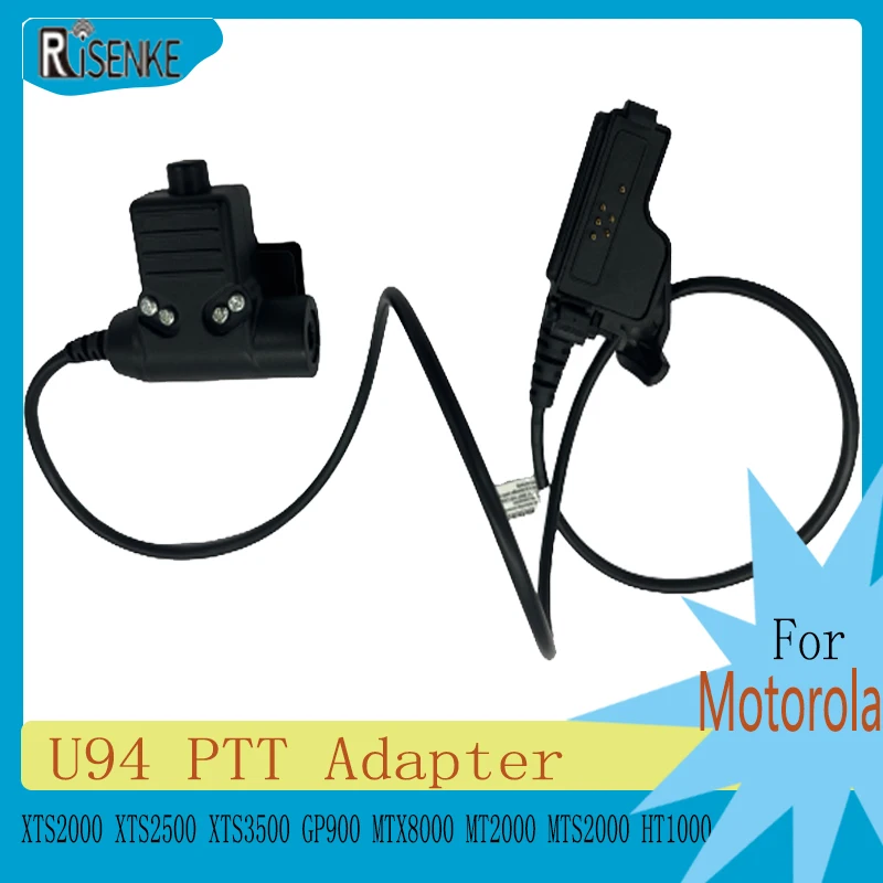 RISENKE-U94 PTT Adapter for Motorola, XTS1500, XTS2000, XTS2500, XTS2250, XTS3500, GP900, MTX8000, MT2000, HT1000 Radio
