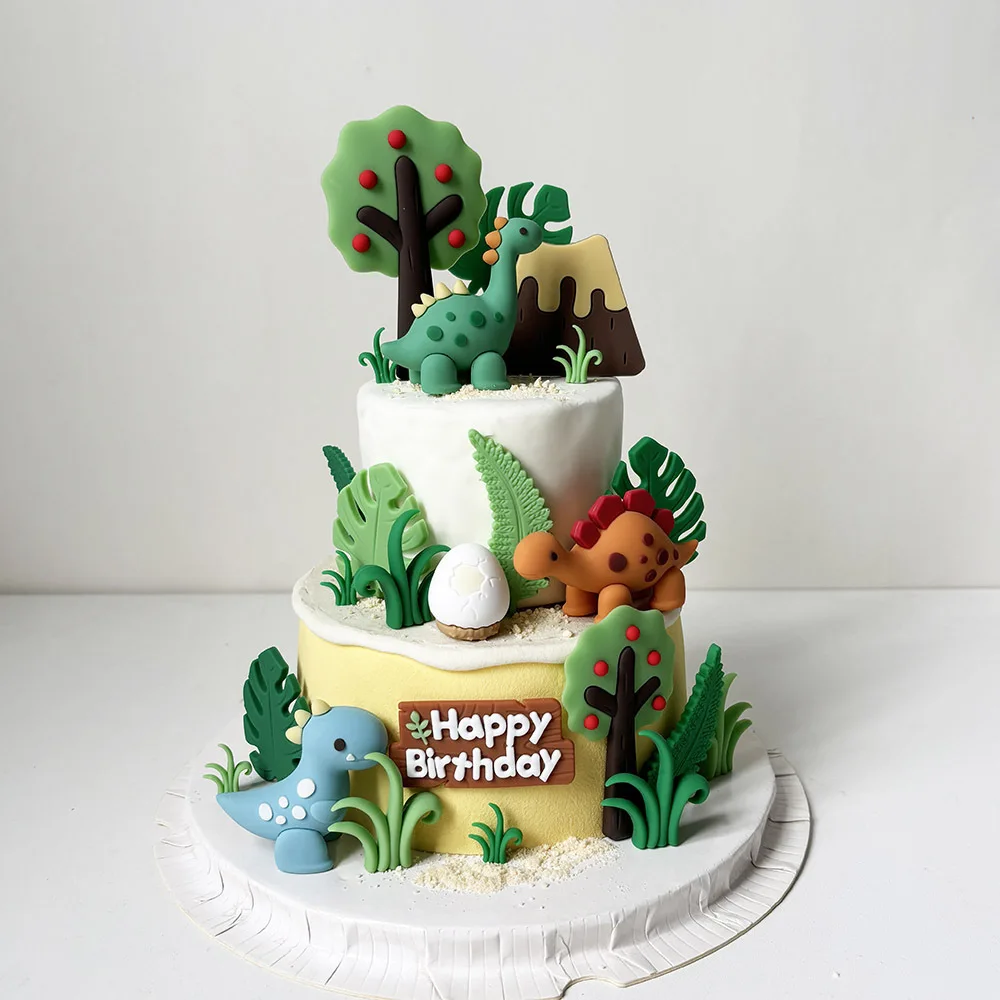 Topper Per Torta A Forma Di Dinosauro Oro – Decorazione Per Torte Compleanno Tema Giurassico – Baby Shower E Feste Per Bambini – Gyufise
