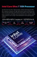 Topton F12 AI 14th Intel Gaming Mini PC Ultra 7 155H 16C/22T Thunderbolt4 2xDDR5 2xPCIe 2x2.5G LAN Windows 11 RGB Computer WiFi6 2