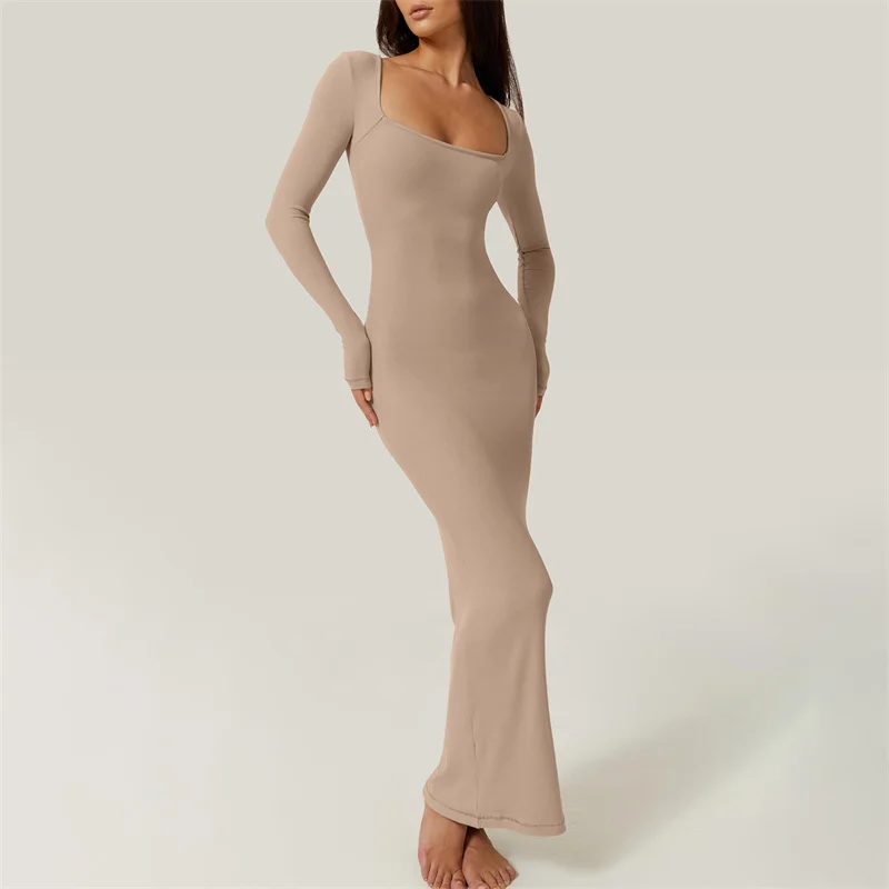 y2k Bodycon Dress Women Going Out Solid Color Square Neck Long Sleeve Dresses Sexy Evening Party Dresses Clubwear 14 y2k Bodycon Dress Women Going Out Solid Color Square Neck Long Sleeve Dresses Sexy Evening Party Dresses Clubwear
