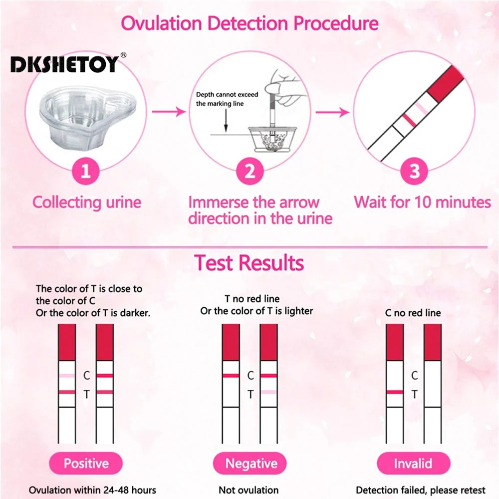HCG Pregnancy Test Strip Early Detection Ovulation Self Test Simple Urine Strips For Women Quick Result for adults 18