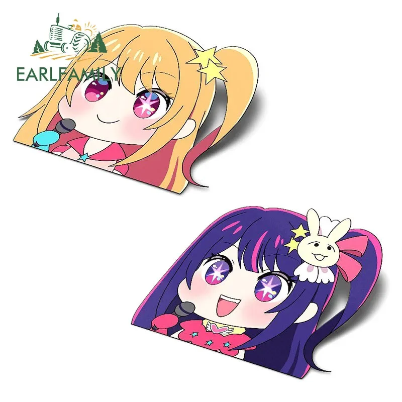 

EARLFAMILY 13 см для Oshi No Ko Ruby Ai Chibi Kawaii Peek автомобильные наклейки солнцезащитные виниловые наклейки устойчивые к царапинам Windows CuteDecor