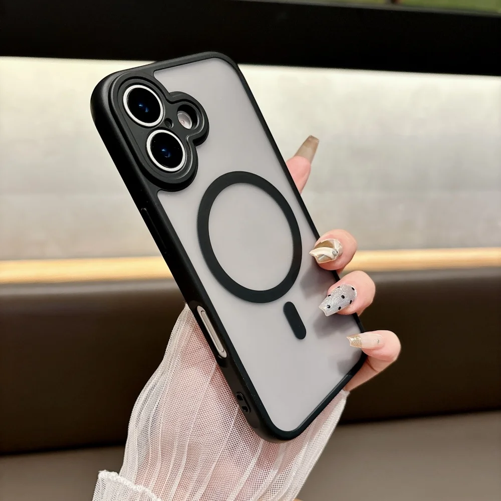 Matte Case For Iphone 16 15 14 Pro Max 16E Plus 11 12 13 17 Air Magnetic Wireless Charging Hard Slim Cover_voghion.com