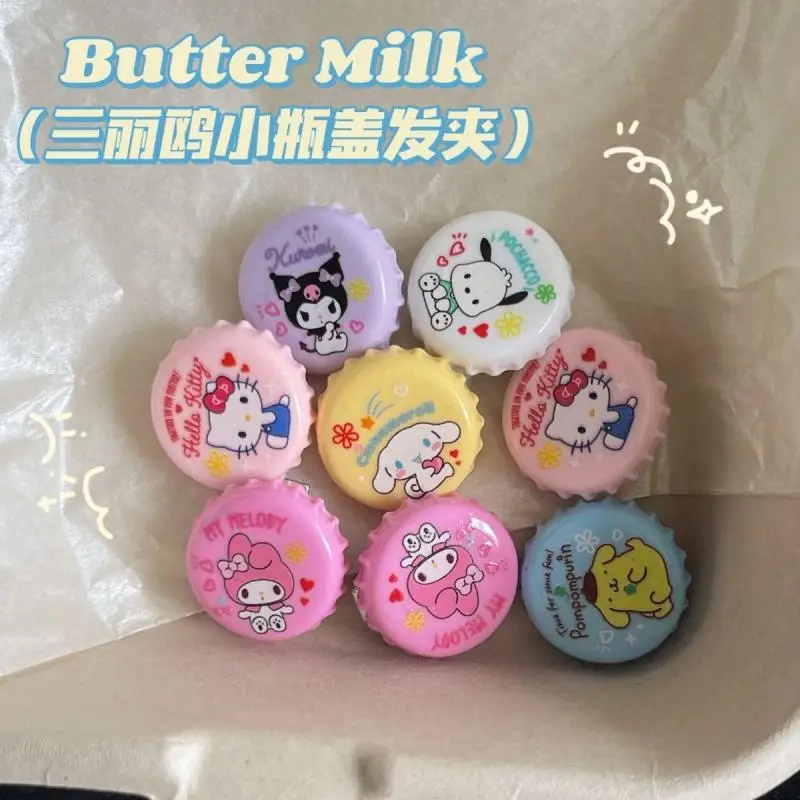 

Шпилька для волос Sanrio в виде бутылочки, симпатичная шпилька для волос, мимелоди, коричной, для студентов, милая челка, для морской стороны, фотоголовной убор, карточка для подарка