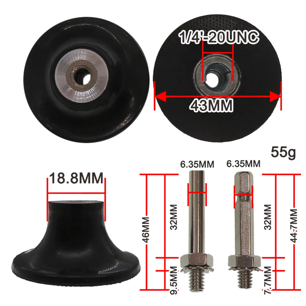 Quick Change Disc Pad Holder 1/2/3 Inch 3/9 Pcs Roll Lock with 1/4" Shanks for Polishing Die Grinder Accessories