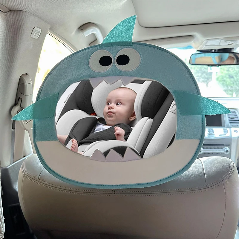 Instagram New Product Cartoon Owl Shark Pattern Car Rearview Mirror Reflector Children's Seat Observation Mirror
