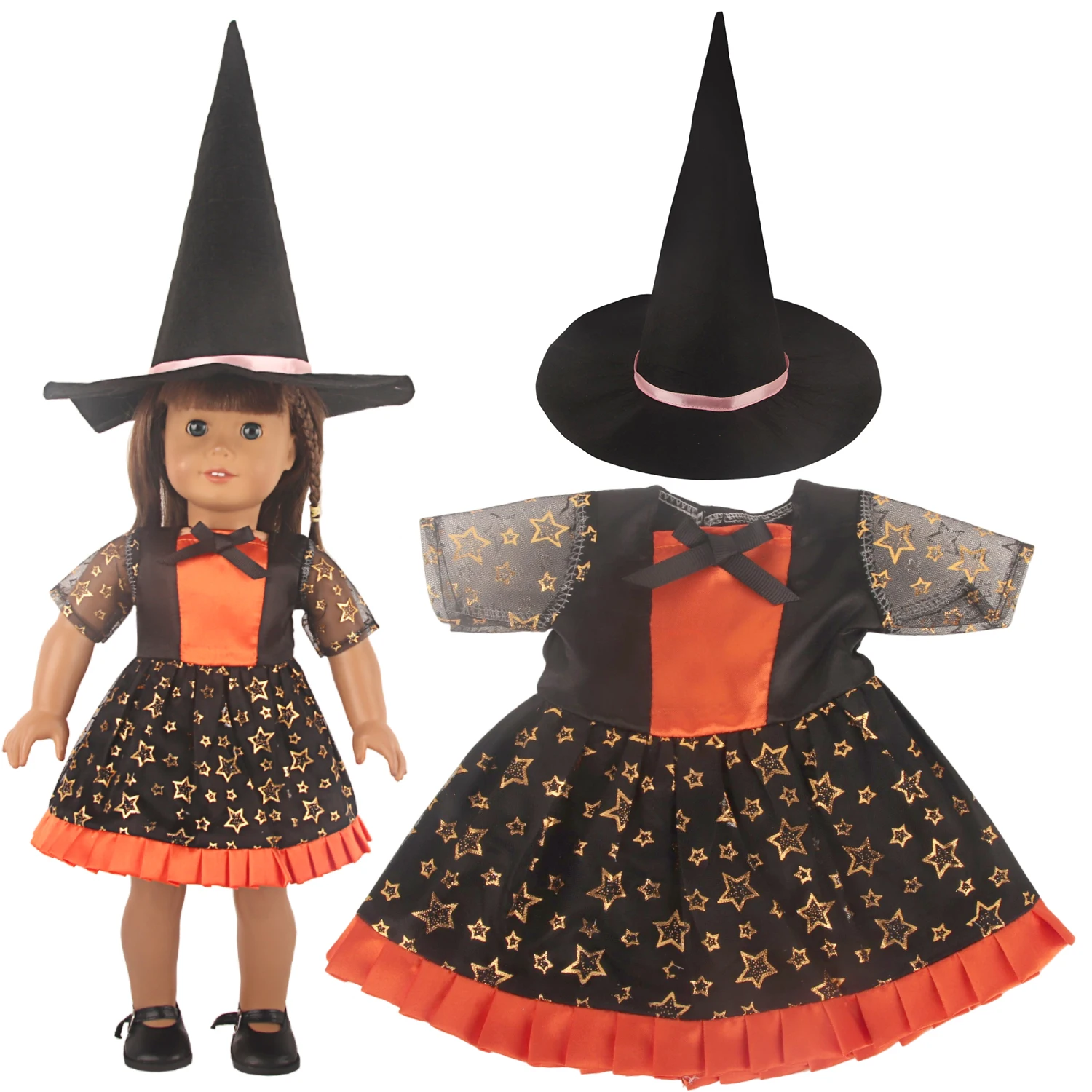 Halloween Doll Clothes Festival Pumpkin, Skeleton Costumes For 18 Inch American&43cm Baby New Born,OG,Life Girl Doll Accessories 4