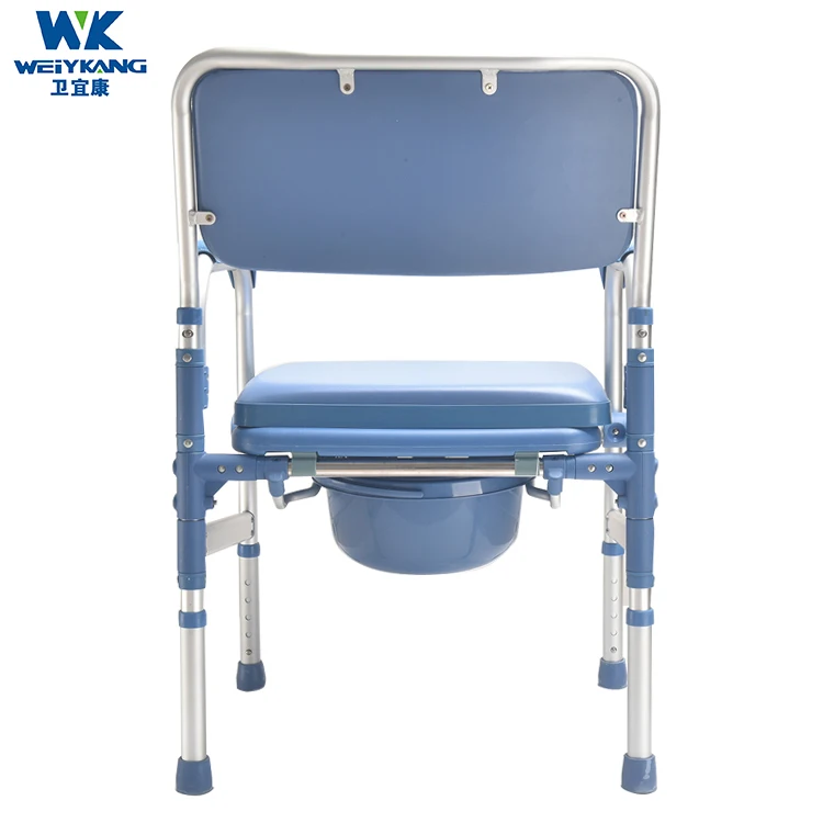 Home Care Manual chair height adults toilet portable Folding Commode Chair for elderly 5