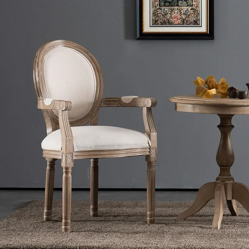 Made French Country Armchair, American Light Luxury Retro Dining Chair, Cafe, Bar, Designer Leisure Chair