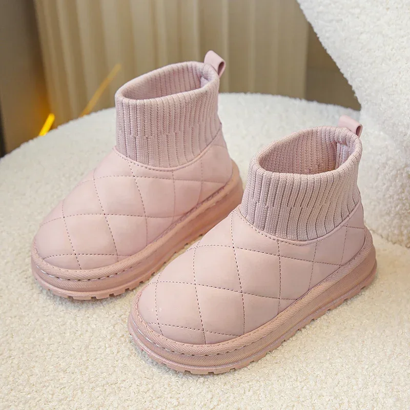 Cotton Plush Kids Snow Boots for Autumn Winter