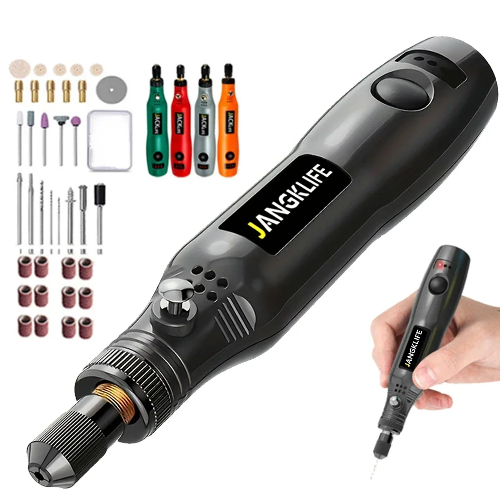 USB Cordless Rotary Tool Kit JANGKLIFE Woodworking Engraving Pen DIY For Jewelry Metal Glass Mini Wireless Drill