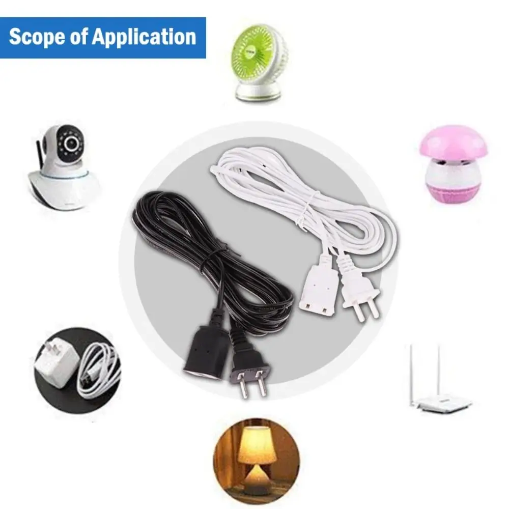 새로운 2핀 AC 전원 코드 PVC 2/3/5m EU 타입 어댑터 구리 미국 플러그