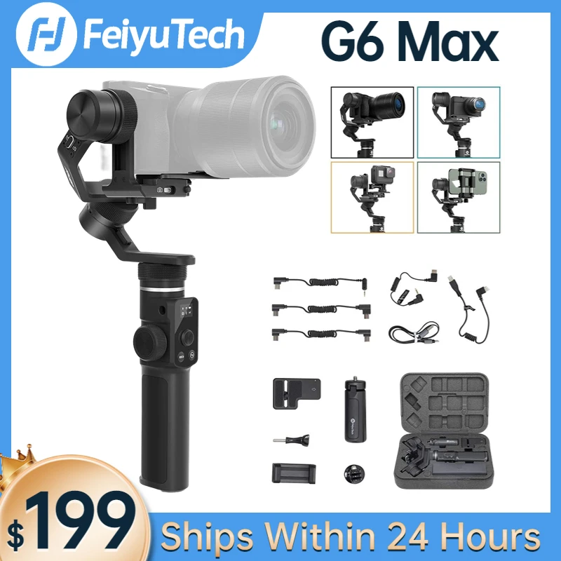 FeiyuTech Official G6 Max 3Axis Handheld Gimbal Stabilizer for