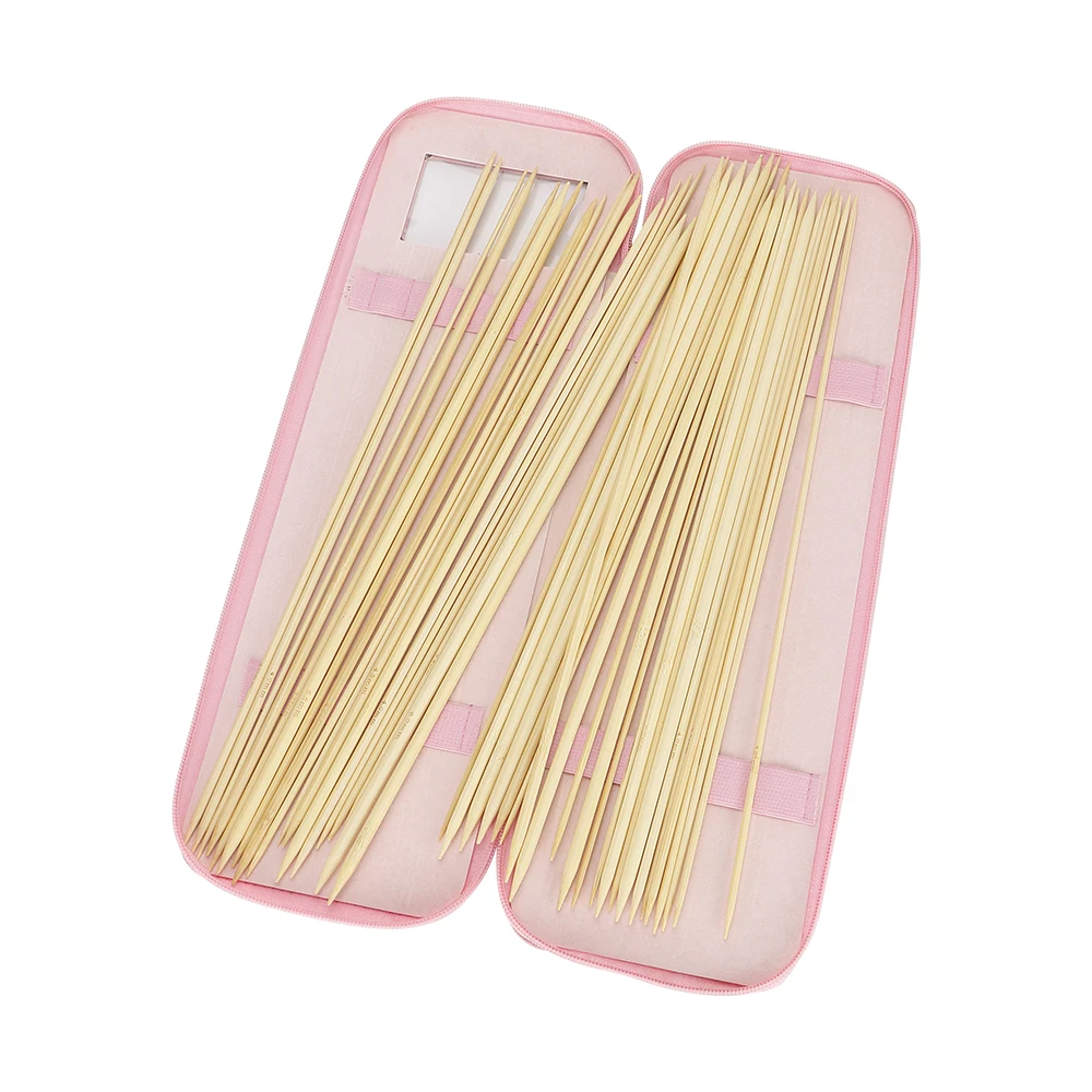 Circular Knitting Needles Set Double Point Carbonized Weaving Needle Kit  Bamboo Knitting Needle with Transparent Tube