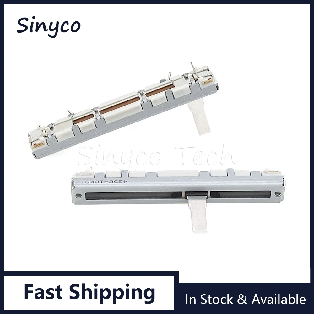 1PCS 6CM 스트레이트 슬라이딩 전위차계 B10K 60MM RS45111A6A08 모노 믹서 속도 제어 페이더 10KB 핸들 길이 15mm