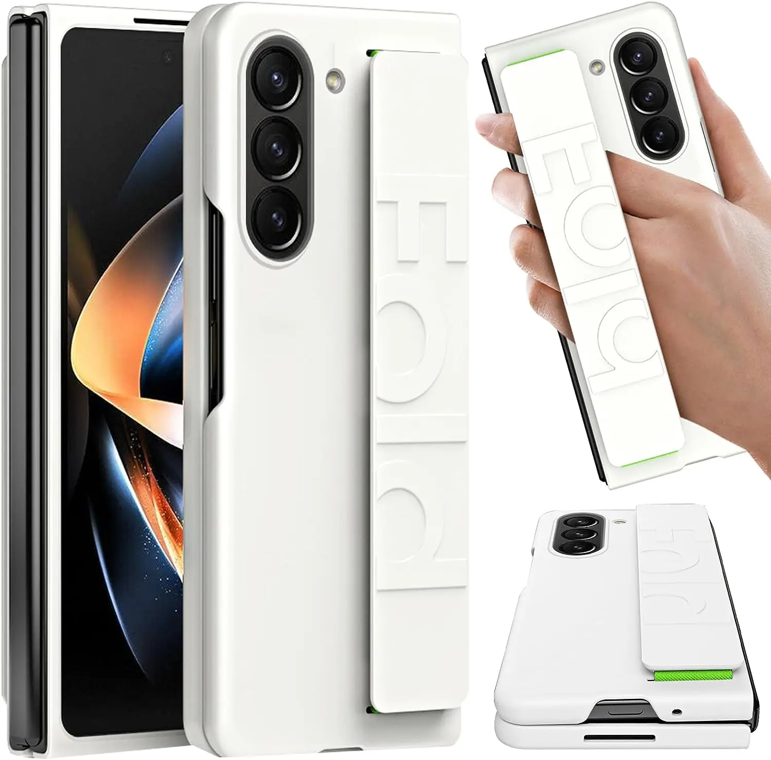

Совместимый Чехол для Samsung Galaxy Z Fold 5 с ремешком на руку, противоударный поликарбонатный чехол на запястье с защитой от царапин, тонкий защитный чехол для телефона
