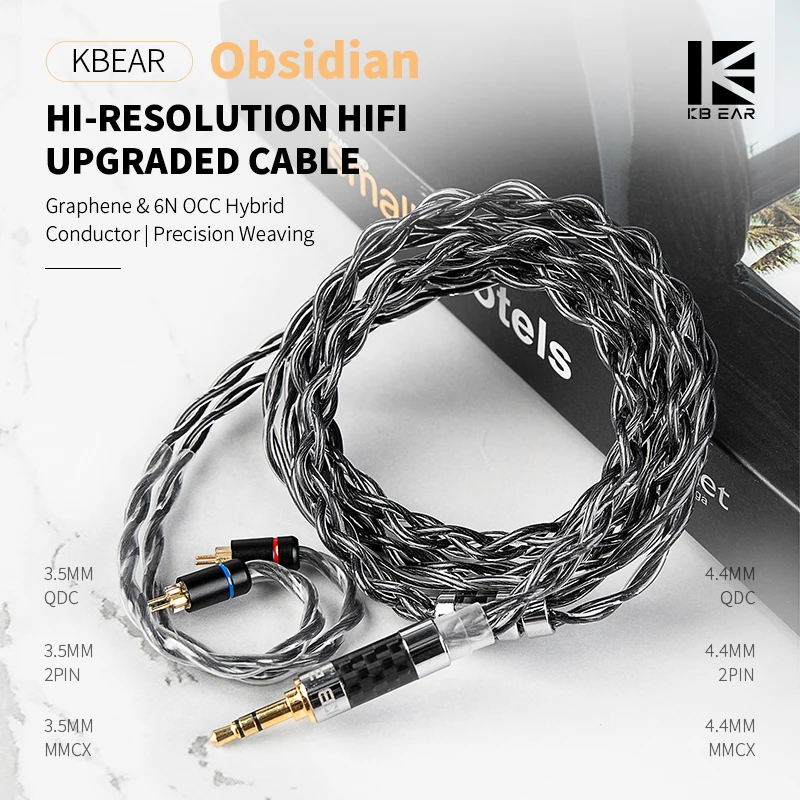 KBEAR Obsidian 4 cores Hi-Resolution HiFi Upgraded Cable