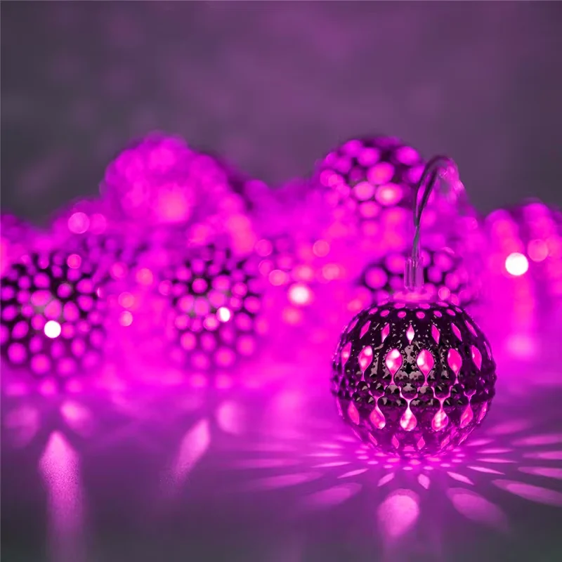 Enchanting Solar Moroccan Ball String Lights - 8 Mode Decorative Outdoor Lighting for Garden and Festive Celebrations