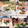 Simplicity Acrylic Flower Vase Clear Circular Low Vase Wedding Birthday Party Decor Home Dining Table Decorations 3