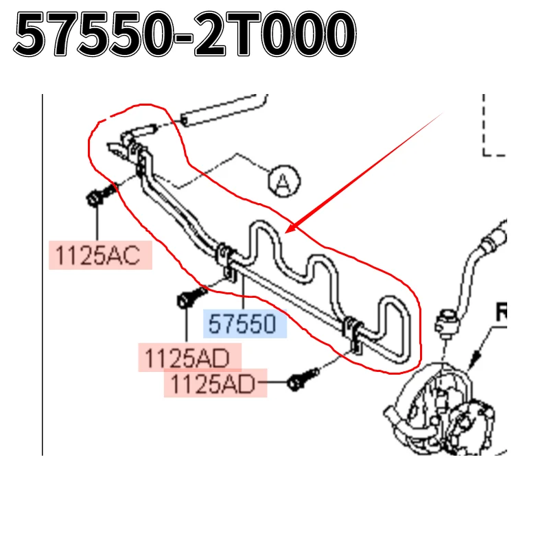 57550-2T000 for kia OPTIMA Oil cooler pipe assembly