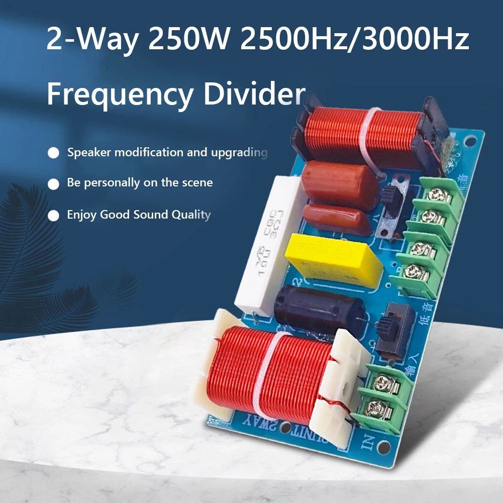 250W 2-Way Frequency Divider Adjustable Frequency Point DIY Speaker Filter Circuit Home Theater Audio Modification