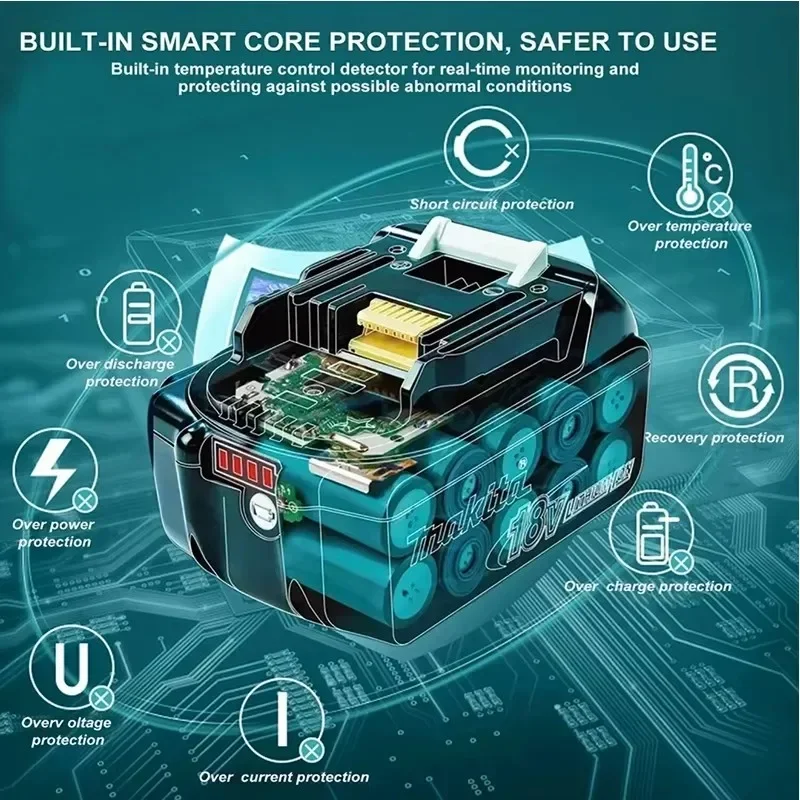 Makita 18V Battery Replacement Lithium Battery 6Ah/5Ah for Makita BL1830B BL1850B BL1850 BL1840 BL1860 BL1815