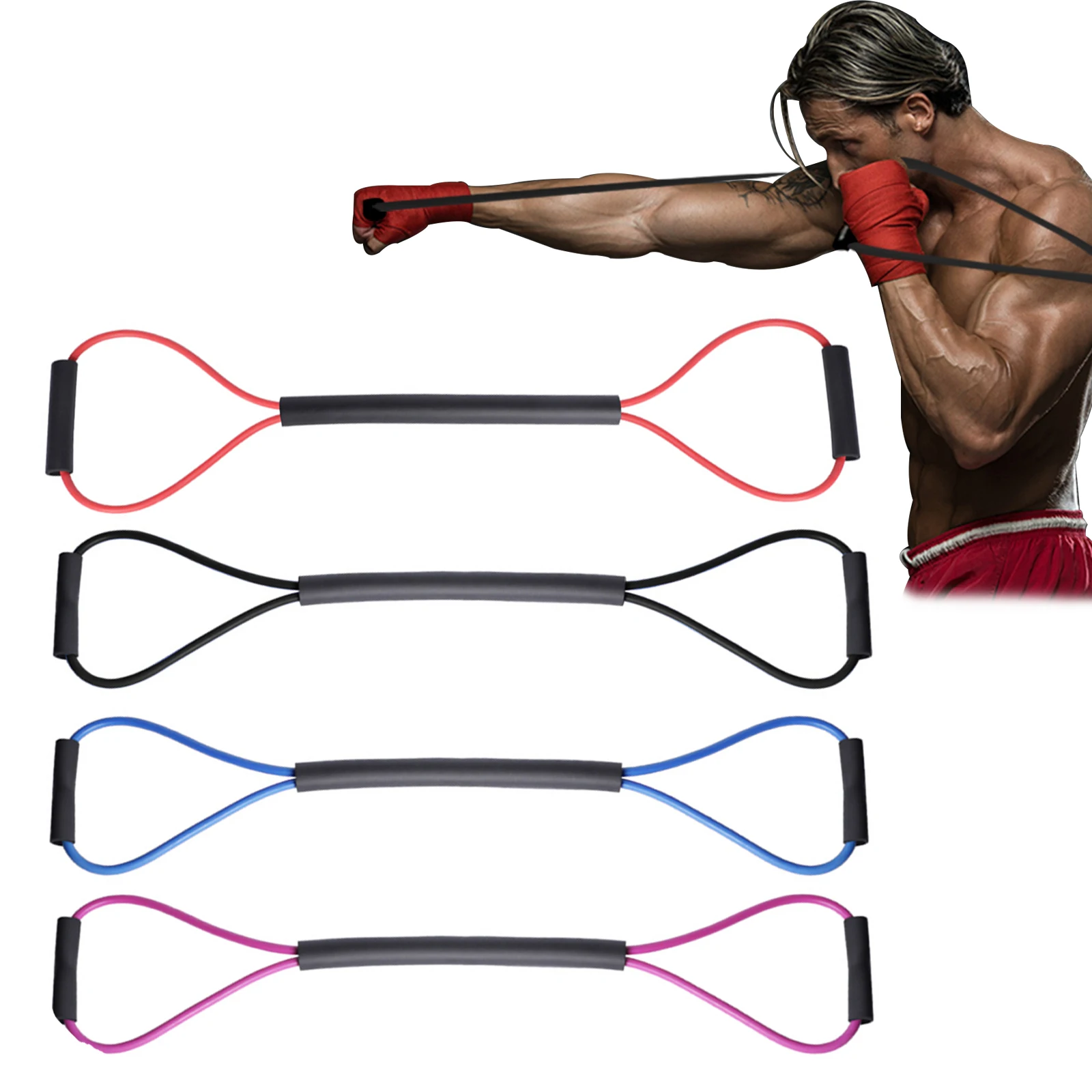 BoxingResistanceBandsElasticBandRopeRubberSpeedTrainingAnti