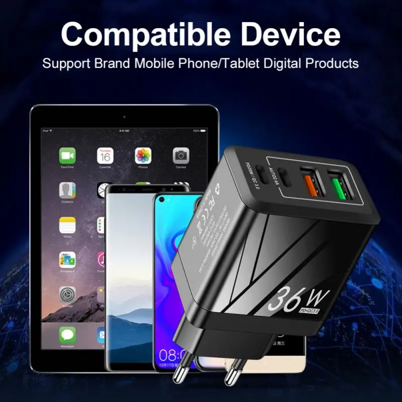 Ƽ Ʈ QC 3.0    4 USB    , USB Ʈ  ̱ EU ÷, 1 , 2 