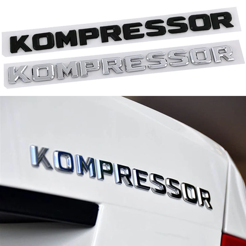 

3d ABS Letters Car Rear Trunk Badge Fender Emblem Kompressor Logo For Mercedes C230 C200 C180 SLK CLK 200k SL CLS Accessories