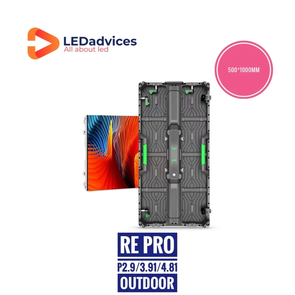 RE PRO Series P2.9 P3.91 P4.81 500*1000 Outdoor LED Screen Video Wall Digital Display 3840Hz Rental Fixed Installation Hot Sales ledadvices u max p3 91 outdoor led screen led video wall display for rental big screen cabinet 500x500mm 3840hz kinglight led