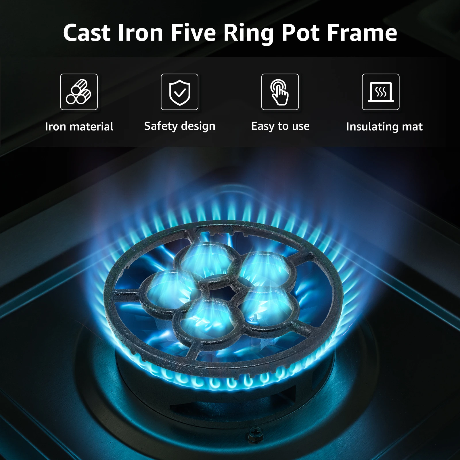 2 Pcs Gas Ring Reducer Iron Alloy Gas Hob Ring Stable Wok Support Rack Portable Anti Scald Stand for Kitchen Milk Pans Hot Pots gas stove accessories