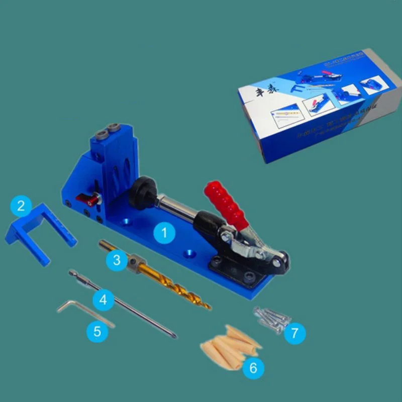 

Hole System System Bit Kit Pocket inclined tools hole drill Jig base Guide Kit Carpenter clamp DIY tools Woodworking Drill