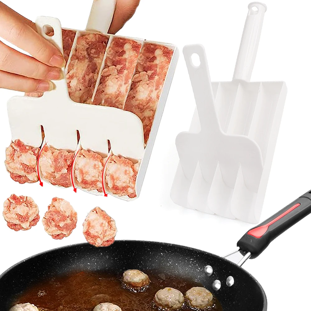 Cylinder Meatball Maker Pushing 4pcs Balls No Stick Stuffed Scoop Meat Fish Rice Ball Food -grade Home Kitchen Cooking Gadgets