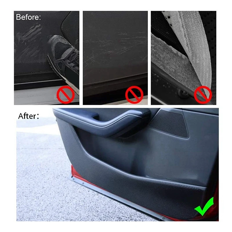 Drzwi z włókna węglowego samochodu Anti-podkładka do kopania zabezpieczenie krawędzi bocznej maty pokrywa dla Mazda CX-30 2019 2020
