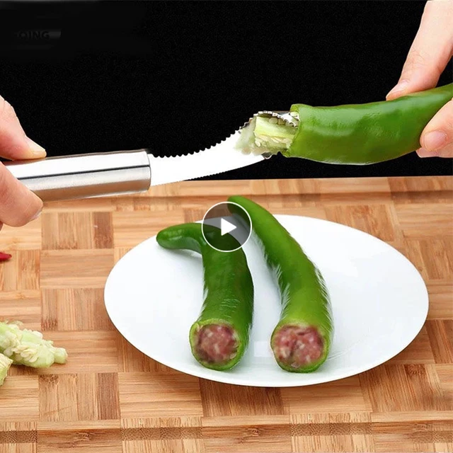 HILFIE Jalapeno Corer 2pcs/set Bell Pepper Chili Seed Remover Cooking Tools  Fruit Peeler Corer Slicer Pepper Cutter - Price history & Review, AliExpress Seller - HILIFE LIVE Store