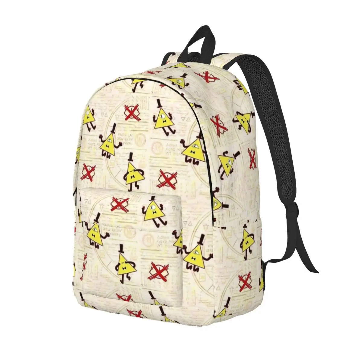 thumbnail image 1 of Mochila de lona con dibujos animados de Bill Cipher de Gravity Falls, ideal como regalo para estudiantes, trabajo, para hombres y mujeres, 1 of 5