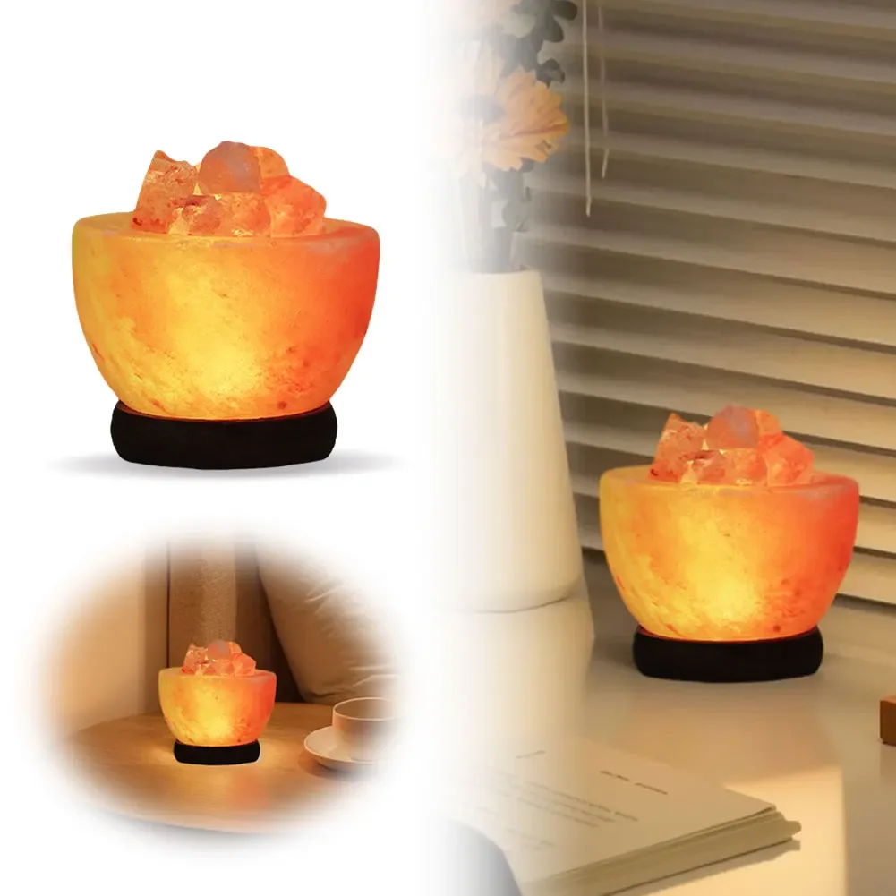 E2 Himalayan Salt Lamp Crystal Salt Rock Light with Base Crystal Salt Light LED Atmosphere Lamp Home Decor Bedroom Decoration