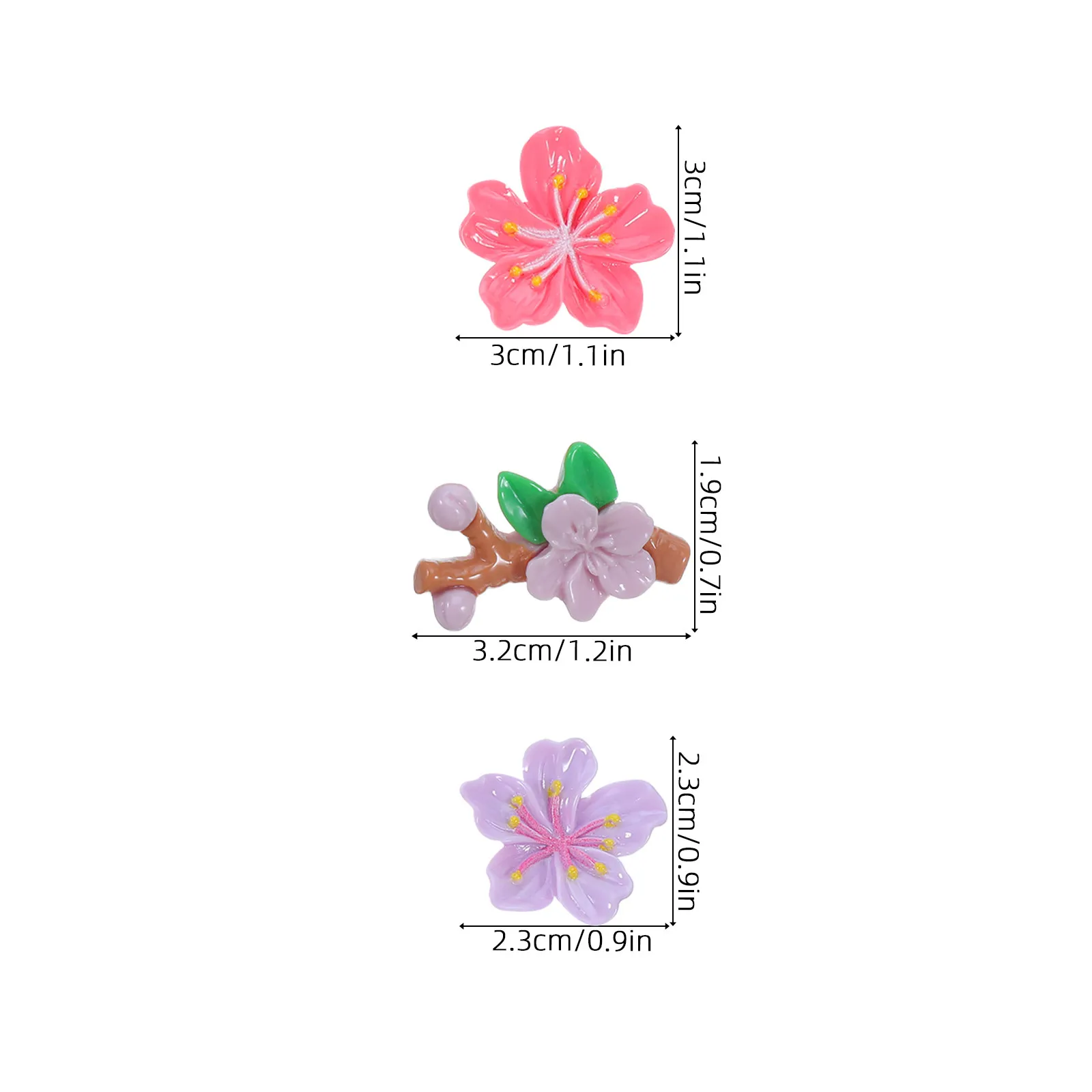 30Pcs 복숭아 꽃 푸시 핀 레진 금속 꽃 모양 압정 게시판 벽 지도 표시 스크랩북킹 사무실 교실용