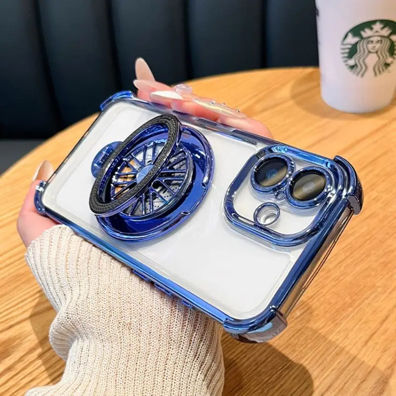 Rotating Gyroscopic Shockproof Case with Magnetic Bracket and Magsafe Holder